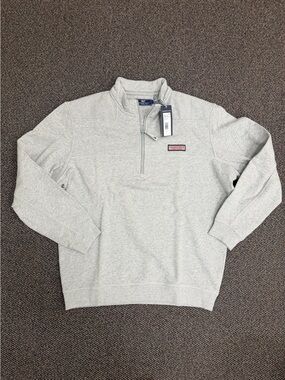 Vineyard Vines Collegiate Shep 1/4 Pullover. Gray Heather. Large. NWT.